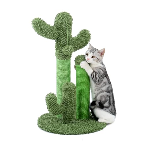 Rascador para gatos con 3 postes y bola colgante miniatura 1