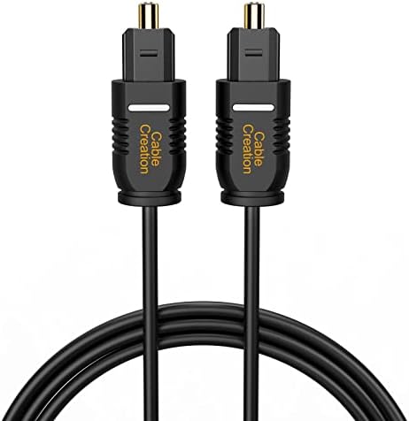 CableCreation Toslink Digital Optical Audio Fiber Optic Cable, 15FT, Thin