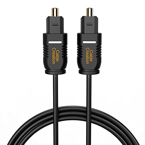 CableCreation Optical Digital Audio Cable 15FT Thin Fiber Optic Toslink Gold Plated Optical S/PDIF Cord for Home Theater Sound Bar TV PS4 Xbox DVD/CD Player Game Console& More Black