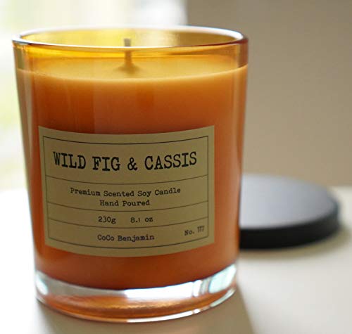 100% Soy, Highly Scented, Hand Poured Soy Candle, 8.1 Oz (Wild Fig & Cassis) #TOP1