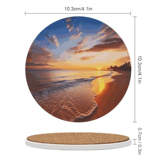 Dessous de verre absorbants en céramique liège protège table plage