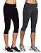 BAOMOSI 2PACK Women's Cotton Tights Capri Yoga Running Workout Leggings Pants M