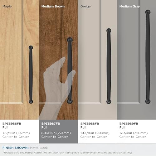 Amerock Renown BP36987FB - Maniglia Per Armadietto, 224 Mm, Colore: Nero Opaco - 3