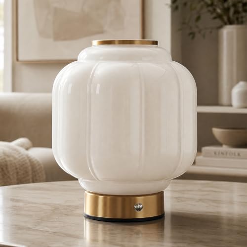 MUSEDS Mushroom Lamp Cordless Rechargeable Table Lamp for Bedroom & Nightstand 4W Dimmable Bedside Light Small Mid Century Modern Desk Lamp for Living Room & Home Decor
