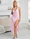ohyeahlady Damen Sexy Negligee Lang Partykleid Tranpsarnet Babydoll mit String Mesh Sleepwear Große Größen Dessous Unterwäsche Curvy Ärmellos Lingerie Nachthemd Party Clubwear Rosa XL