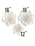 Paper Flower Petal Kit - White - 72 Piece Pack - Paper Flowers Decoration - Makes 3 Complete Flowers - DIY Do It Yourself - Peony (White)