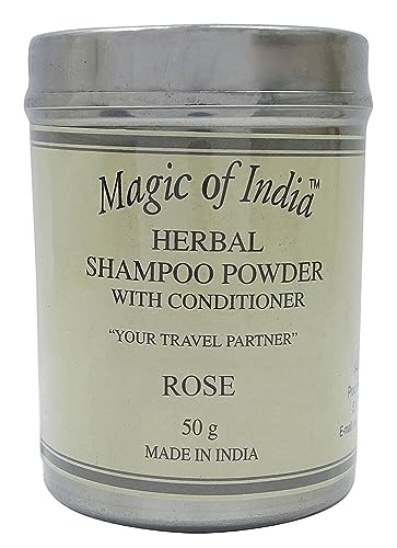 RSGM Magic Of India Herbal Rose Champú en polvo con acondicionador - 50 g