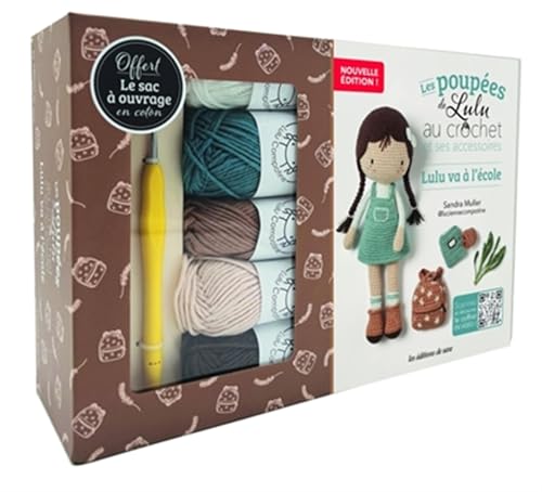 Coffret Poupée de Lulu au crochet et ses accessoires - Lulu va à l'école - NOUVELLE EDITION