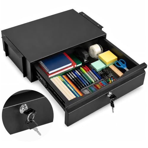 Toriexon Under Desk Pull Out Drawer with Lock
