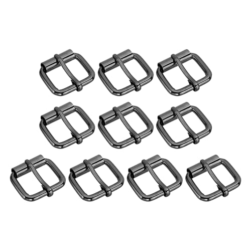 Boucles à rouleau en métal 26mm PATIKIL pour ceintures et sangles de sac en cuir x10 noir
