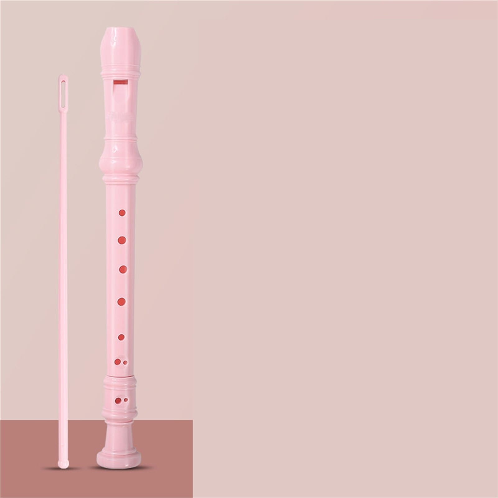 8 otworowy Flet Prosty Sopranowy W Stylu Niemieckim: Idealny Instrument Dla Początkujących Drewniany Flet Prosty(Pink)