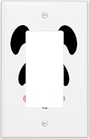 Vista 81 de Cubierta de interruptor de luz dúplex de elefante de dibujos animados de 1 banda, cubiertas de enchufe, placa frontal decorativa para receptáculo