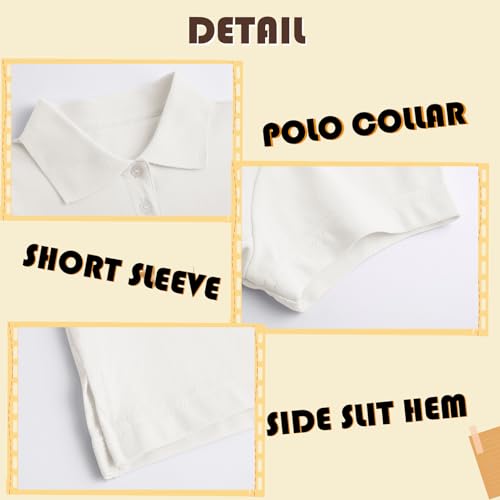 Image of 4 Pack Cotton Girls Polo Shirt Slim Fit for School Uniform Kids Youth Tops