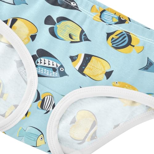 ZZKKO Tropical Fish Blue Girls Underwear Toddler Panties for Girls Comfort Brief Size 2-8T3