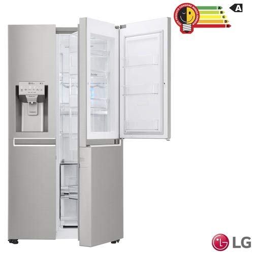 Refrigerador LG Side By Side New Lancaster 601L Door In Door Aço Escovado 110V GS65SDN