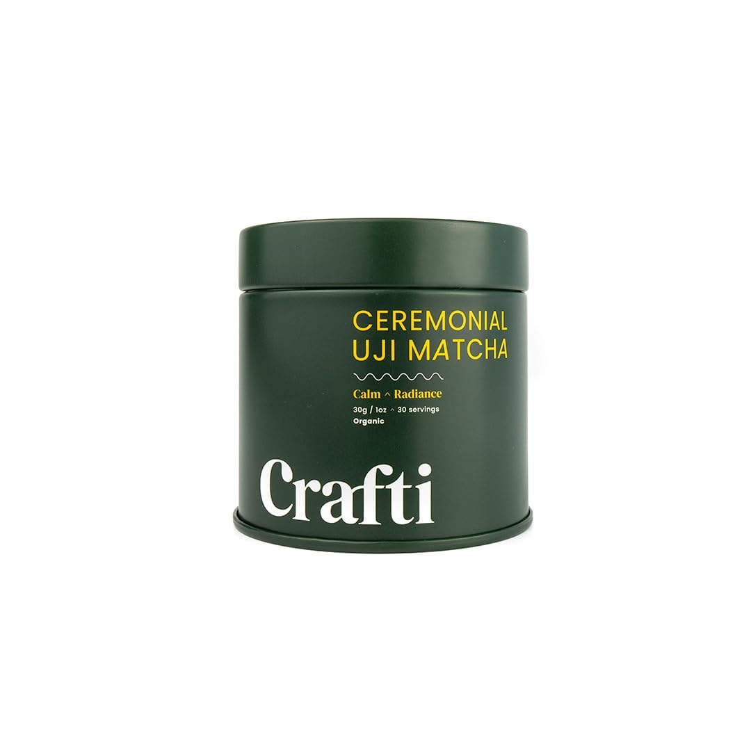 Crafti Ceremonial Grade Matcha Powder Organic - Unsweetened Authentic Japanese Daily Matcha Green Tea Powder from Uji Kyoto — view 10