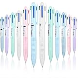 12 Pieces Multicolor Ballpoint Pen 0.5 mm 4-in-1 Colored Pens Fine Point Nursing Pens Color Changing Pens Retractable Ballpoint Pens for Office School Supplies Students Children Stationery