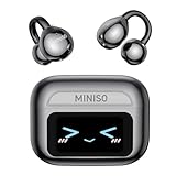 MINISO MS201 AI Translation Earbuds Real Time 135 Languages, LCD Touch Screen Real Time Translator Earbuds 3-in-1,Clip On Ear Headphones 60H Playtime for Travel Business Learning(with APP)