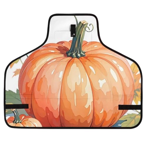 Delantal de trabajo con diseño de calabazas acuarela otoño miniatura 1