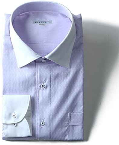 Amazon Disfida 長袖ワイシャツ セミワイドシャツ 前立てポケットプリーツ 大きいサイズ メンズ 3 ラベンダー 7l シャツ 通販