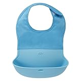 OXO Tot Waterproof Silicone Roll Up Bib with Comfort-Fit Fabric Neck