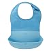 OXO Tot Waterproof Silicone Roll Up Bib with Comfort-Fit Fabric Neck, Aqua