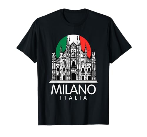 Milan Cathedral Duomo di Milano with Italia Flag Italy T-Shirt