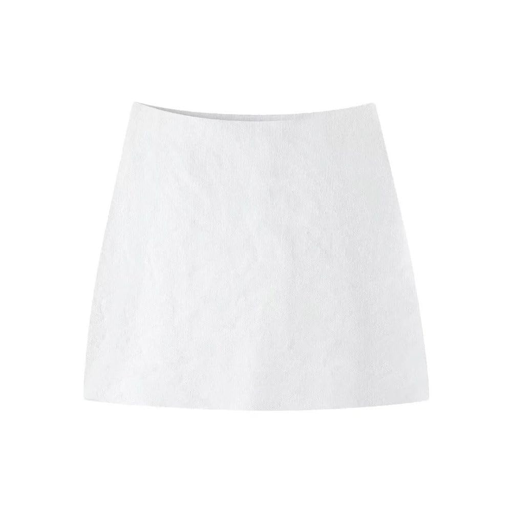 SWEPER Jupe Courte Femme - Printemps Été Femme Élégante Une Ligne Jupes Tricotées Mince Taille Haute Élastique Doux Mini Jupe Bas Féminins