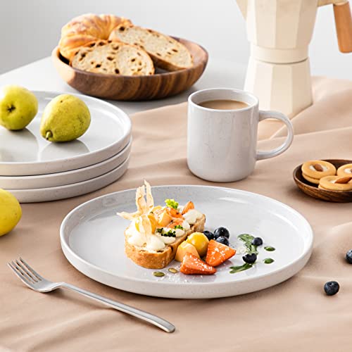Vancasso Sesam Dinner Plates Set Of 6, 10.5 Inch Round Ceramic Plates Set - Microwave, Oven, And Dishwasher Safe, Scratch Resistant, Modern Dish Set For Kitchen, Light Gray #TOP4