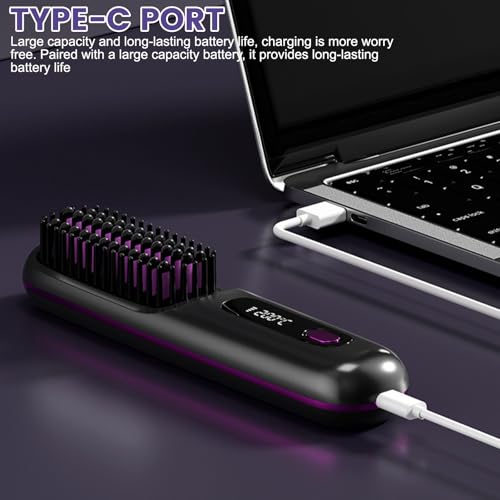 Stylingbuerste-Fuer-Kurze-Haare-Go-Brush-Pro-Glaettbuerste-Kabellos-Tragbar-Wiederaufladbar-Styling-Buerste-fuer-Reisen-und-Taeglichen-Gebrauch-Haarschonendes-Langlebiges-Design-Schwarz - Sparfuchs24.io - Preisvergleich & Top Angebote Online