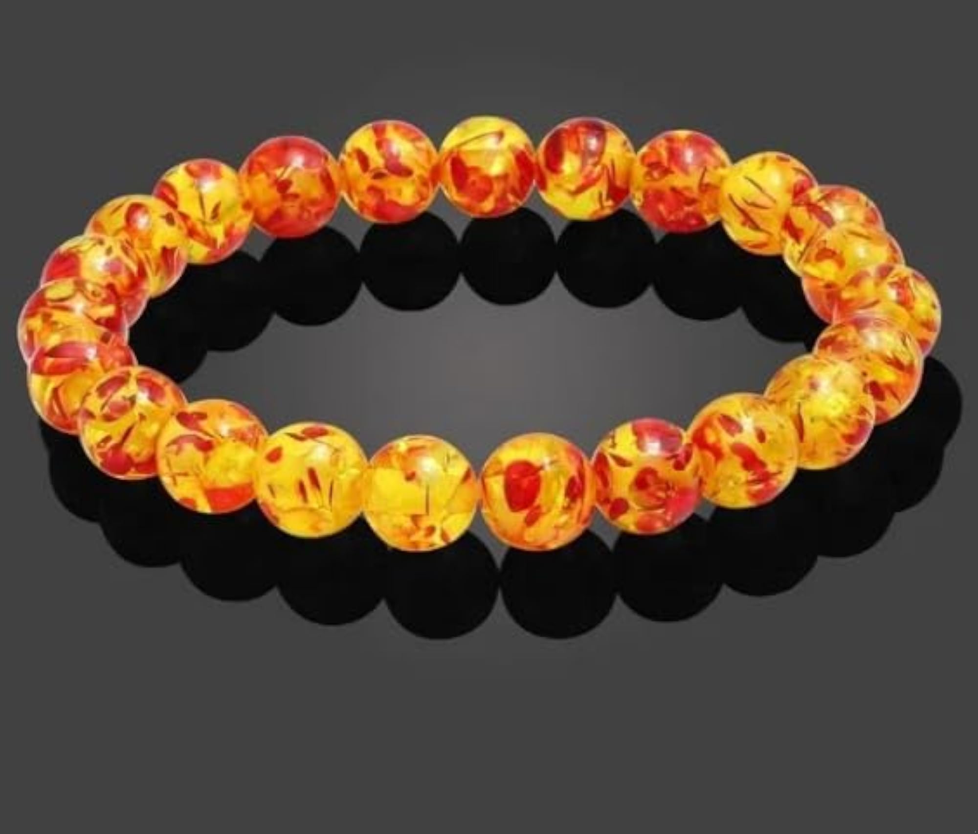 Men's Amber Stone Bracelet, Certified Healing Crystal