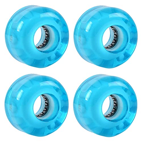 Hellery Skateboard 54x36mm 78a Runde LED-Licht-Up Longboard (4-Pack) für -The-Dark, Alle Altersgruppen ; Geschick Ebenen Skating Spaß, Blau