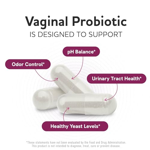 Image of Vaginal Probiotics, 50 Billion CFU, Vaginal Health & pH Balance for Women | Healthy Odor & Yeast Balance, Womens Probiotics and Prebiotics with Cranberry Extract, Gluten-Free and Vegan, 30 Capsules
