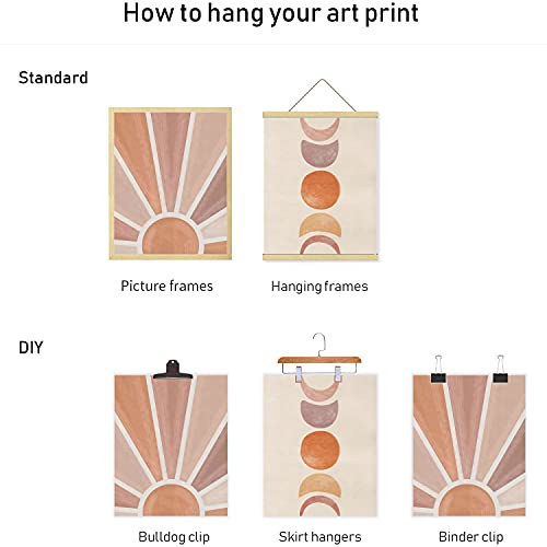 Laoife Minimalist Wall Art Mid Century Modern Sun Canvas Art Print Poster For Living Room Pictures,Set Of 2 Boho Abstract Nature Wall Decor Rolled Up In A Tube,Unframed 16''X 20''X 2 Prints #TOP2