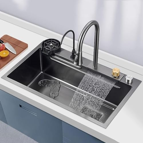 Évier de cuisine en cascade Nano cuve unique en acier inoxydable 304 durable