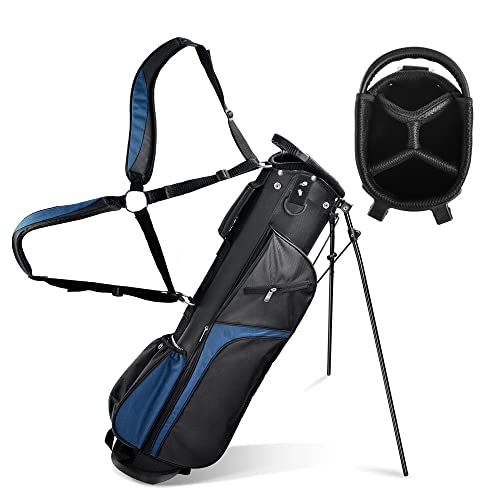 BOBOPRO Golf Stand Bag, Lightweight Golf Bag with Strap and Stand, Golf Carry Bag with 4 Way & 4 Pockets Ideal for The Driving Range, Par 3 and Executive Courses,3.7 pounds