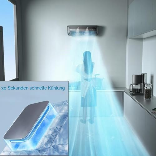 Kabelloser Wandklimaanlagenventilator, wiederaufladbarer Kühlventilator für Zuhause