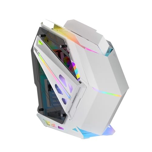 Immagine di MARSGAMING MC-TITAN, Case Gaming RGB XXL ATX, Doppia Striscia LED e Illuminazione Frontale ARGB, Hub di Illuminazione + Comando, Compatibile Schede Madri ARGB, Supporto Raffreddamento Liquido, Bianco