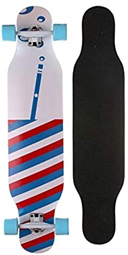 Woodtree S Patinetas 42.5 Pulgadas Completo Gota Abajo a través de la Cubierta del Crucero de Longboard Profesional, Talla, Estilo Libre, Baile, Descenso, Color: Una (Color : B)