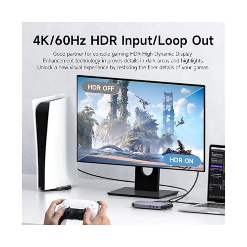 Carte de capture vidéo 4K à fluidité VRB RVB Passthrough et recharge rapide PD 100W intégrée