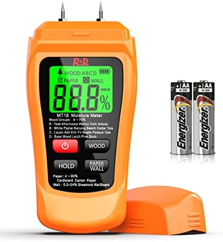 Moisture Meter Detector Wood Moisturer Meter for Walls Firewood Drywall Concrete (Pin-Type)
