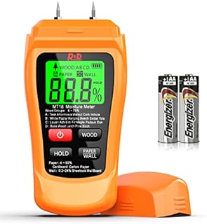 Moisture Meter Detector Wood Moisturer Meter for Walls Firewood Drywall Concrete (Pin-Type)