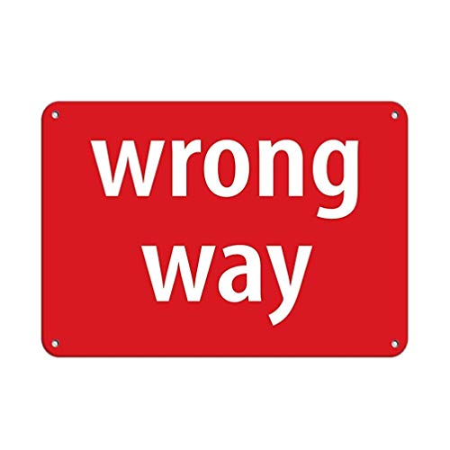 Warning Sign Wrong Way Parking Business 12X8 Inches Aluminum Metal Tin
