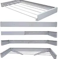 Varal de Teto Retrátil de Aço, 80 cm de Comprimento x 50 cm de Largura