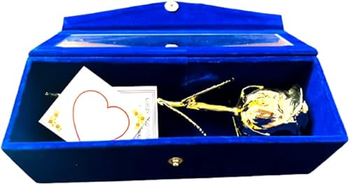 Vista 15 de Rosa natural bañada en oro de 24 quilates con caja de regalo roja para hombres y mujeres, 6 pulgadas de largo, la mejor opción de regalo en el día