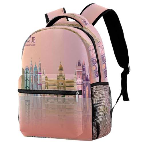 Sac à dos d'école multicolore pour ado et voyage décontracté 29x20x40cm