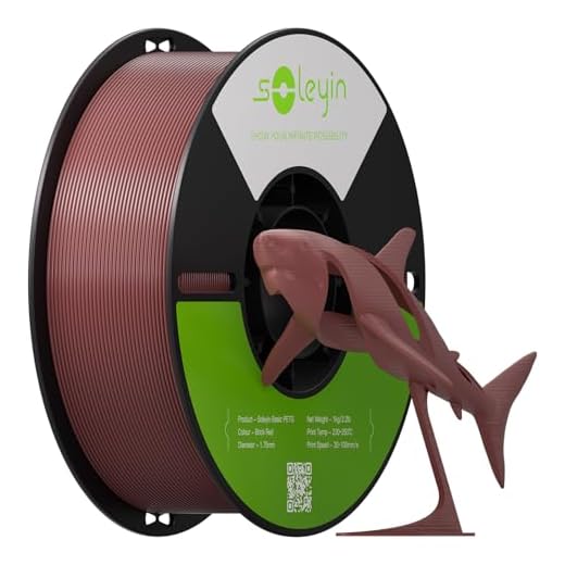 ⚡ Soleyin PETG 3D Printer Filament 1.75mm, Neatly Wound Strong Toughness Filament, Smooth Glossy Finish, 1 kg Spool(2.2lbs) Dimensional Accuracy +/- 0.02mm, Fit Most FDM Printers (Brick Red)