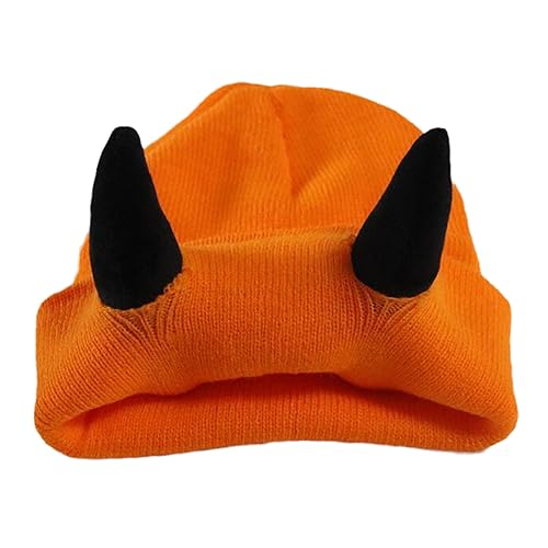 Fashion Knit Hat for Women Men Handwoven Cap Crochet for Girl Party Devil Horn Novelty Accessories Warm Knit Devil Horn