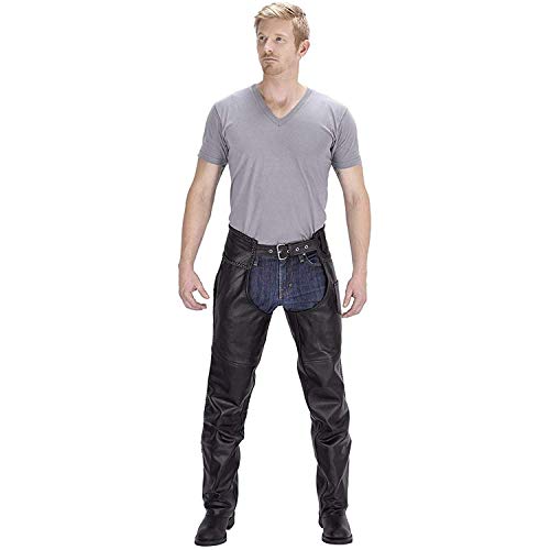 Viking Cycle Leather Chaps - Braided Motorcycle Leather Chaps