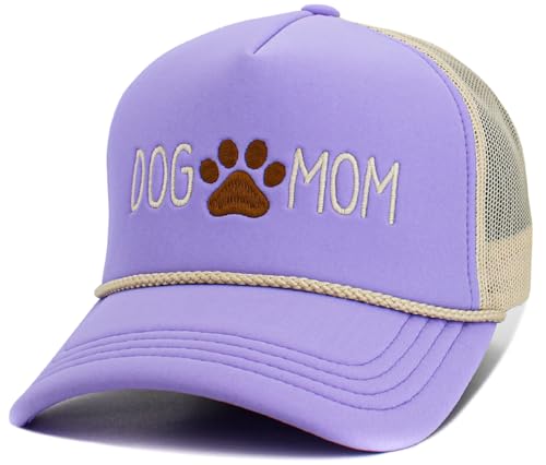 Image of KBETHOS Dog Cat Mom Dad Theme Womens Baseball Cap Distressed Vintage Unconstructed Embroidered Patch Hat